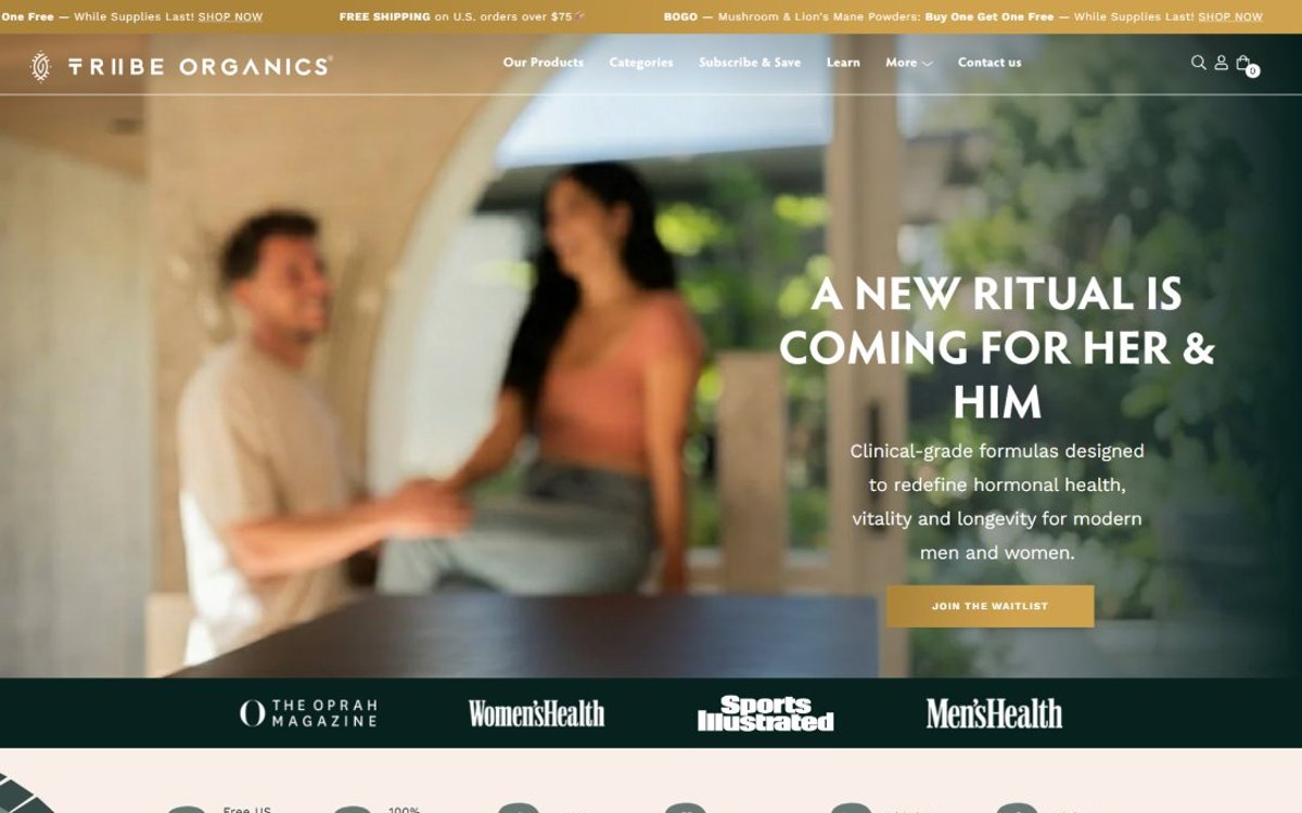 Tribe Organics Shopify store built by Nexo